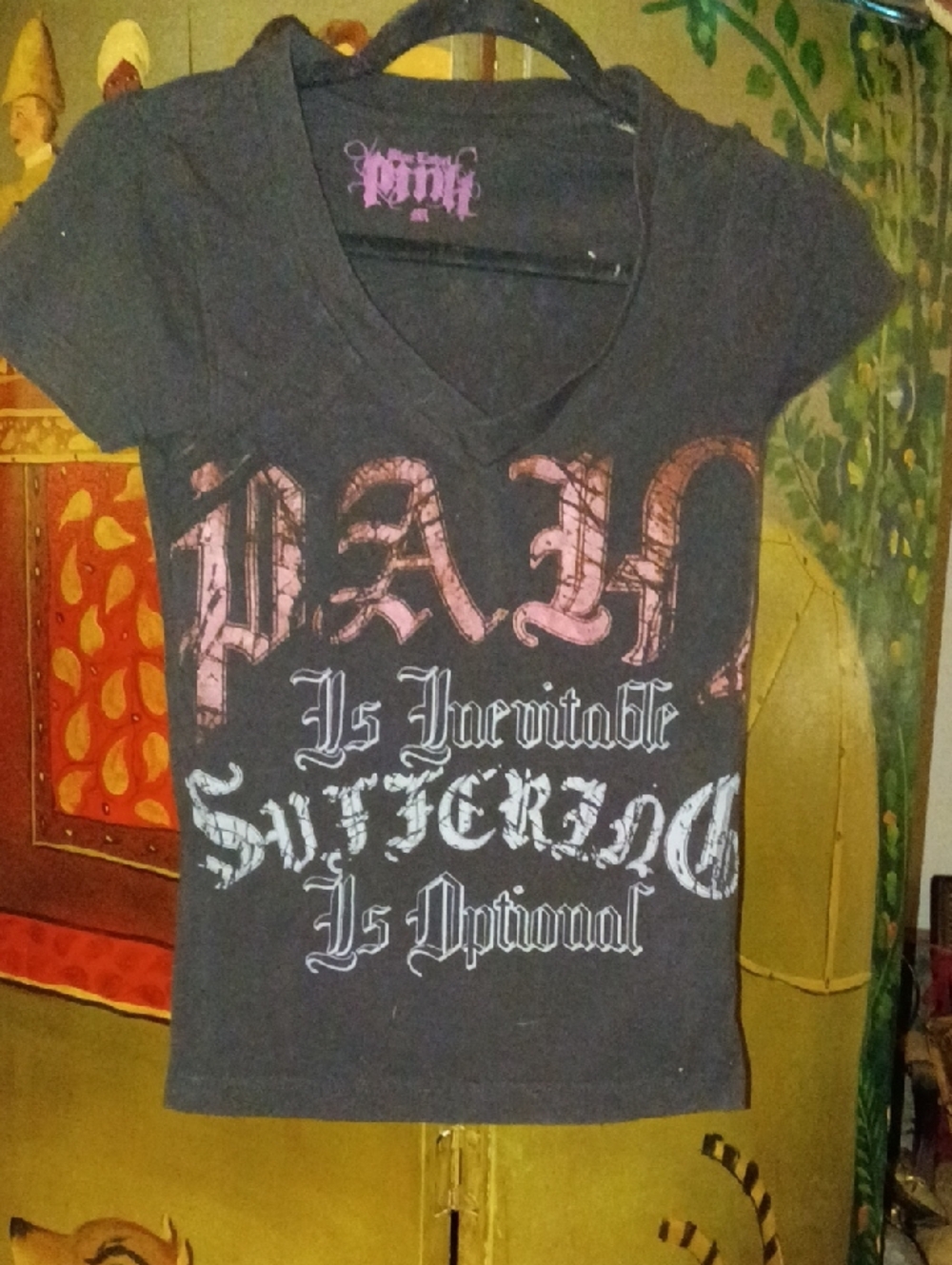 Vintage Pink Blac Label Black Tee